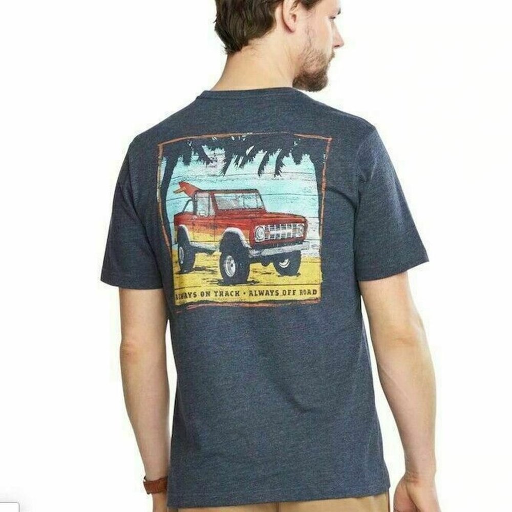 GH Bass Men's Regular fit Graphic Crewneck Short S